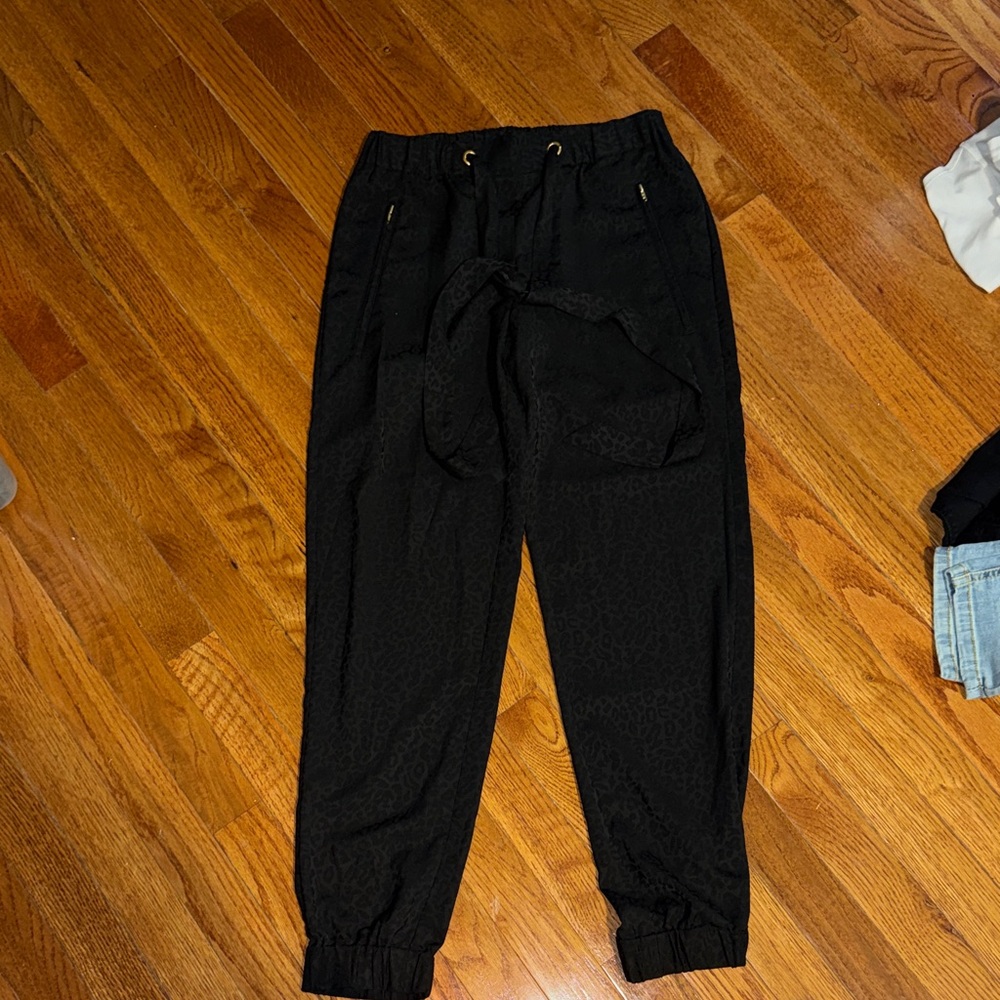 Black Tie-Waist luxury Jogger Pants